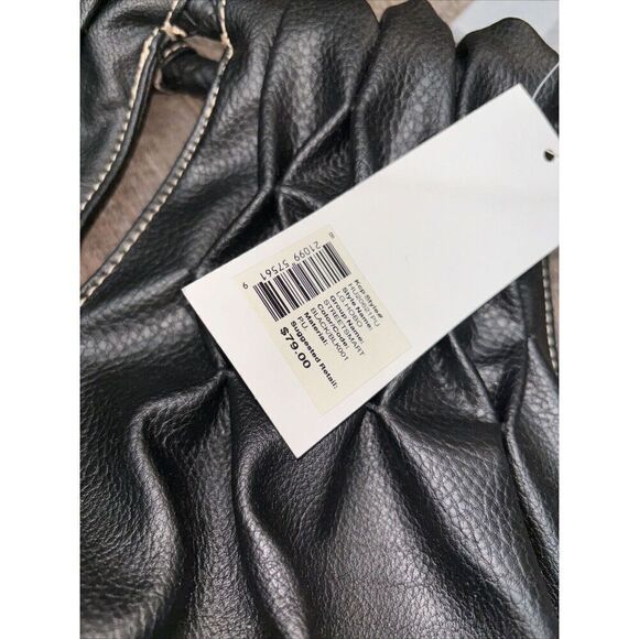 Unlisted Hobo Bag Handbag Purse Black Lined Double Straps Streetsmart NEW PU - Picture 4 of 12